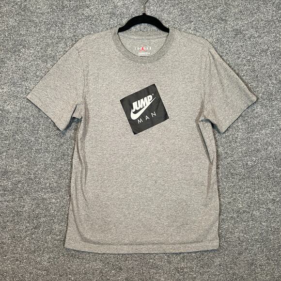 Jordan Shirt Mens Small Gray Tshirt Jump Man Short Sleeve Crewneck Swoosh - Picture 1 of 8